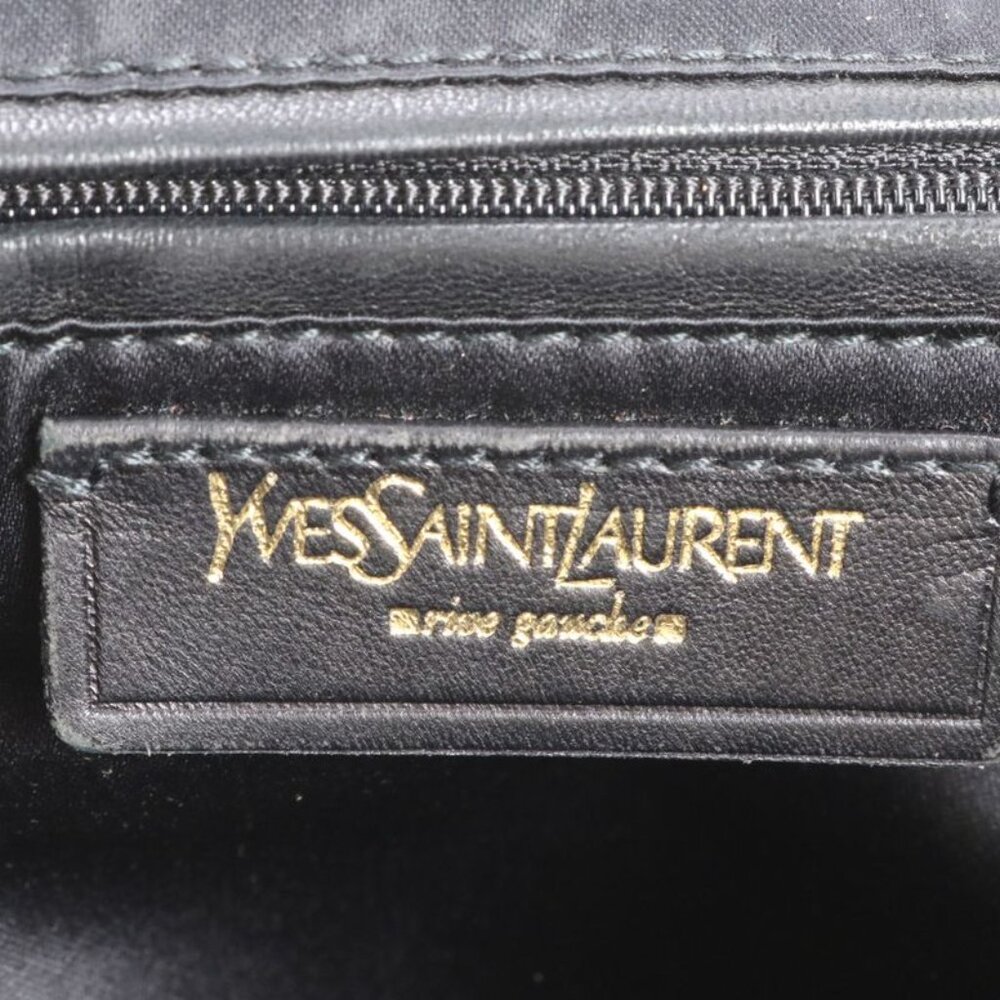 Saint Laurent Yves Kahala Leather Canvas Tote Shoulder - Picture 8 of 9